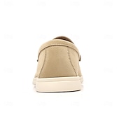 voordelige Hereninstappers &amp; loafers-Lichtblauwe instappers voor heren – ademende platte schoenen van imitatiesuède met gedempte zool voor lente-outfits, dagelijkse woon-werkverkeer en ontspannen stadswandelingen