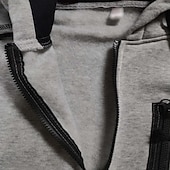 abordables pulls molletonnés-Homme Sweat à capuche zippé Sweat-shirt zippé Sweat à capuche en polaire Noir Rouge bleu marine Gris À capuche Uni Zip Up Poche Avant Sport &amp; Loisir Occasionnel Quotidien Streetwear Frais Vêtements