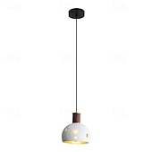 baratos Luzes pendentes-Luminária pendente de madeira para decoração de interiores, lustre de resina vazada, luminárias com altura ajustável, luzes suspensas para quarto, sala de estar, sala de jantar