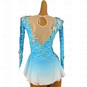 economico Abiti da Pattinaggio Artistico-Vestito da pattinaggio artistico Per donna Da ragazza Pattinaggio sul ghiaccio Vestiti Completi Lilla Nero Bianco Collage Retato Elastene Di pizzo Elevata elasticità Competizione Vestiti da