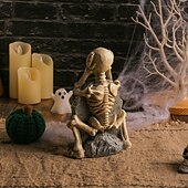 Недорогие Хэллоуинские висячие и настольные украшения-украшение надгробия скелета на Хэллоуин, жуткий череп и надгробный камень из смолы, настольное украшение для фестиваля призраков