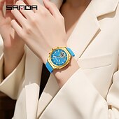 abordables Relojes digitales-Reloj electrónico Sanda 9103, nuevo, resistente al agua, con pantalla LED dual, multifuncional, para mujer.