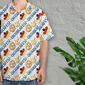 baratos Vestuário Gráfico-camisas havaianas Camisa Aloha Bávaro Munique Alemão Alpino Arte Gráfica para Homens Adulto Impressão 3D  para Carnaval Cerveja Oktoberfest Praia Férias Festa