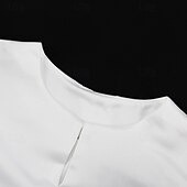 Недорогие Нарядные блузки-Жен. Elegant Нарядный Атласный верх Блуза Рюши Полотняное плетение Стиль Современное Рукав до локтя Рукава буффы Вырез под горло Обычные топы Праздники На выход Белый Осень