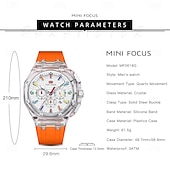 halpa Kvartsikellot-MINI FOCUS Miesten Kvartsikello ylellinen suuri kellotaulu liiketoimintakello luminoiva kalenteri päivämäärä viikko vedenkestävä silikonigelipohjainen kello