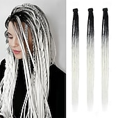 economico Capelli all&#039;uncinetto-Extension per dreadlock con clip, 24 pollici, dread con clip sfumate, fatte a mano, 3 pezzi di extension all&#039;uncinetto