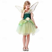 levne Dětské kostýmy-Elf Maškarní předvečer Všech svatých Dívčí Dětské Karneval předvečer Všech svatých předvečer Všech svatých Karneval Den dětí Jednoduchý karnevalový kostým