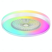 economico Ventilatore da soffitto con luci-Ventilatore da soffitto senza pale con luce, ventilatore da soffitto a basso profilo, ventilatori da soffitto intelligenti RGB, telecomando Fandelier, lampadario moderno a filo chiuso