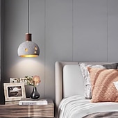 baratos Luzes pendentes-Luminária pendente de madeira para decoração de interiores, lustre de resina vazada, luminárias com altura ajustável, luzes suspensas para quarto, sala de estar, sala de jantar