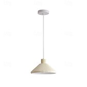 economico Luci a sospensione-Lampadario a sospensione bianco di metà secolo, con paralume conico plissettato, grande lampada a sospensione da soffitto, moderna lampada a sospensione da soffitto per isola da cucina, lampadario per