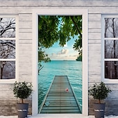 olcso Ajtófedelek-Tájkép Óceán Tengerpart Ajtó Dekorációk Ajtó Burkolatok Ajtó Gobelin Ajtó Függöny Dekoráció Háttér Belső/Külső Ajtó Banner A Bejárati Ajtóhoz Farmház