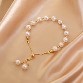 economico Braccialetti-Per donna Bracciale di perline Perline Prezioso Elegante Plastica Gioielli braccialetto Oro Per Feste