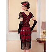 levne Šaty-Retro Řvoucí 20s 20. léta 20. století Bubenové šaty Šaty Úbory Velký Gatsby Svatební host Flitry Třásně Maškarní kostým Dámské Vánoce předvečer Všech svatých Karneval Párty a večer Svatební hostina