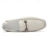abordables Chaussures sans lacets &amp; mocassins-Mocassins en daim beige pour hommes avec boucle, légers et flexibles, parfaits pour une tenue de bureau décontractée, des soirées sociales et des journées de détente