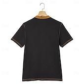 economico Maglietta casual Henley-Per uomo Maglia Henley Maglietta Maniche Corte Patchwork Tinta unita Moda Designer Essenziale Linee decorative abbinate ai colori Henley Vacanza Streetwear Casuale Estate Tutte le stagioni Nero Blu