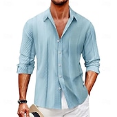 preiswerte Geometrische Muster-Herren Geometrisch Karo / Karomuster Hemd Knopfhemd Lässiges Hemd Langarm Modisch lässig Urlaub Täglich Streetwear Sommer Frühling Umlegekragen 3D-Druck Hemden mit Kragen Blau Khaki Dunkelgrau