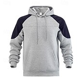 baratos camisolas de lã-Homens Moletom Moletom com capuz Moletom de lã Preto Azul Marinha Cáqui Cinzento Com Capuz Bloco de cor Bloco de cor Bolso frontal Desportos e Ar livre Casual Diário Roupa de rua Legal Designer