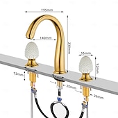 cheap Bathroom Sink Faucets-Bathroom Sink Faucet - Widespread Electroplated Widespread Two Handles Three HolesBath Taps
