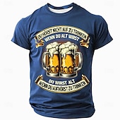 お買い得  メンズおもしろTシャツ-オクトーバーフェスト 男性用 ビール Tシャツ 半袖 Tシャツ 3Dプリント クルーネック シャツ ファッション 誇張された 日常 パーティー ストリート カジュアル ブラック ブルー グリーン 夏 春 衣類 S M L XL XXL XXXL