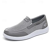 tanie Buty casual slip-on-szare, wsuwane, siatkowe trampki męskie, lekkie i wygodne, codzienne buty do chodzenia, biegania i aktywności na świeżym powietrzu