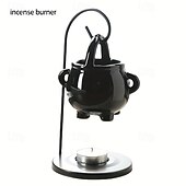 abordables lampe de chevet-1 ensemble de brûleur à huile de chaudron païen suspendu noir - diffuseur d&#039;arômes chauffe-cire avec poignée pour une décoration intérieure enchanteresse, fondants de cire parfumée essentielle