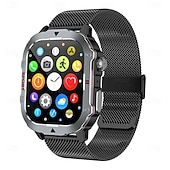 お買い得  スマートウォッチ-ミリタリースマートウォッチ メンズ 防水 アウトドア スポーツ フィットネストラッカー ヘルスモニター 2.19 BT通話スマートウォッチ