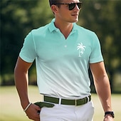 halpa Miesten Klassinen Polo-Kentucky Derby Miesten Havaijilaiset poolopaidat Golfpaita Lyhythihainen Poolopaidat Kauluspaidat Vapaa-aika Ranta-asut Lomavaatteet Trooppiset vaatteet Juhla-asut Napit 3D-tulostus Kesä Keltainen