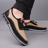 cheap Semi-Formal-Men&#039;s Beige and Black Athletic Sneakers with Elastic Lace-Up Design and Cushioned Sole – Comfortable and Stylish Sports Footwear for Casual Wear, Running, and Outdoor Activities