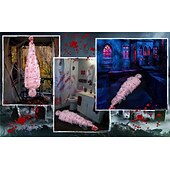 baratos Halloween-Adereços de Halloween para ambientes internos e externos - corpo de cadáver assustador com teia de aranha falsa e decoração de árvore pendurada, material plástico de estilo contemporâneo, sem penas,