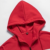 economico felpe con cappuccio da uomo di base-Per uomo Felpa con cappuccio e zip Felpa con cappuccio Bianco Rosso Blu Cachi Con Cappuccio Blocco di colori Con zip Blocco di colore Tasca Frontale Sport &amp; Outdoor Casuale Quotidiano Streetwear Cool