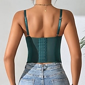 olcso fűző-Retró Középkori Reneszánsz Fűző Prsluk Bustier Jelmez Női Kelta Fantasy Mindszentek napja Farsang Parti Alkalmi / Napi LARP Felnőttek Fűző