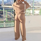 זול חליפות ספורט-בגדי ריקוד נשים אימונית activewear הגדר בגדי ספורט ומנוחה סתיו שרוול ארוך שמור על חום הגוף עמיד רך חדר כושר להתאמן ספורטיבי בגדי ספורט לבוש אקטיבי אבטיח אדום שחור חאקי