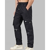 cheap Cargo Pants-Men&#039;s Cargo Pants Trousers Drawstring Elastic Waist Multi Pocket Plain Wearable Outdoor Daily Camping &amp; Hiking Fashion Classic Black Brown