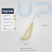 economico Prodotti per la pulizia-Spazzola per tazze, lunghezza 26 cm, per tazze e pentole, adatta per biberon, design a forma di L.