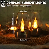 halpa Kynttilän valot-6 kpl aurinkokennoisia ruostumattomasta teräksestä valmistettuja kynttilänvaloja liekittömät kynttilät syntymäpäiväjuhliin jouluksi hääjuhliin kotipuutarhaan sisä- ja ulkokäyttöön vedenpitävä