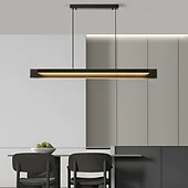 baratos Luzes pendentes-lustre pendente de led preto com cúpula moderna para cozinha, mesa de jantar ou bar
