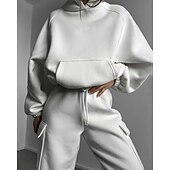 abordables Chándales-Mujer Tracksuit Pantalones Deportivo Pantalones de chándal Encaje Bolsillo Color sólido Trajes de Yoga Otoño Magenta Negro Gimnasio Ropa Deportiva Corriendo Mantiene abrigado Resistente al Viento