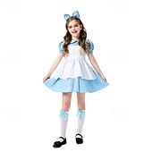 tanie Stroje dla dziewcząt-Bajka Zainspirowany Krainą Czarów Eksplorator oceanów Alice Sukienka Kostium Postacie z bajek Słodka Lolita for Dla dziewczynek Dla dzieci Halloween Karnawał Spektakl Edukacyjne przebieranki