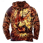abordables conjuntos de sudadera con capucha estampada para hombre-Hombre Fénix Sudaderas Sudadera Sudadera Manga Larga Sudadera con capucha Cuello Barco Fresco Impresión 3D Discoteca Ropa de calle Negro Amarillo Correa Otoño Invierno Diseñador