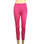 olcso Sima leggings-Női Nadrágok Leggingek Utcai sikk Alkalmi Teljes hossz Természetes Sima Rugalmas derék kellemes Szabadtéri Kényelmes Szabadtéri Sportruházat Szabadság Bíborvörös Stétszürke Kék tó Bor Ősz Normál