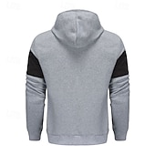 economico felpe con cappuccio da uomo di base-Per uomo Felpa con cappuccio Felpa con cappuccio a zip intera Rosso e nero Nero Rosso Grigio chiaro Grigio scuro Con Cappuccio Blocco di colori Patchwork Sport &amp; Outdoor Quotidiano Ferie Poliestere