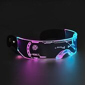cheap Accessories-M3GAN 2.0 LED Cyberpunk Visor Glasses Doll Megan Robot Glasses Futuristic Glow Goggles with HUD Display 7-Color Light Modes Perfect for Halloween Carnival Raves Cosplay Festivals