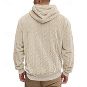 baratos camisolas de lã-Homens Moletom com zíper Moletom Moletom Zip Moletom de lã Adamascado Preto Azul Marron Cinzento Com Capuz Tecido Textura Desportos e Ar livre Casual Diário Roupa de rua Legal Designer Outono