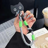abordables Coques autres téléphones-Nouveau coussin de téléphone à la mode et mignon avec motif de chat, corde courte polyvalente, corde de poignet solide, corde anti-perte