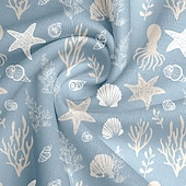halpa Ocean Print-Miesten Kotilo Merenelävät Koralli Havaiji paita Button Up paita Havaijilaispaita Lyhythihainen Paita Sänkyjen avaus Havaijilainen Loma Pyhäpäivä Ranta-asut Sininen 1# Sininen S M L