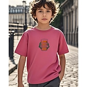 billiga Pojkens 3D Vision &amp; Geometri-Pojkar 3D Grafisk T-shirt Kortärmad Sommar Vår Mode Grundläggande Barn 4-12 år Rund hals Utomhus Ledigt Dagligen Normal