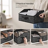 cheap Storage &amp; Organization-Foldable Clothing Storage Organizer Bag with Dividers,Collapsible Thickened Closet Drawer Box for Underwear and Clothes, Multi-Handle Fabric Storage Bin for Bedroom Wardrobe