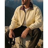 voordelige Waterdichte jassen-Voor heren Buitenjas Wandeljack Buiten Zonbescherming Sneldrogend Lichtgewicht UV-koeling Wandeloutfits Wandelkleding Lente Herfst Jack Tennis Golf Hardlopen Effen Kleur Lichtgeel Zwart Hemelsblauw