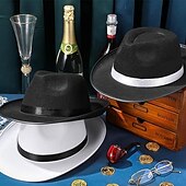 billige Partyhatter-Hatter Ull / Acryl Fedora Bryllup Avslappet Årgang Med Ren Farge Hodeplagg Hodeplagg