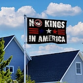 economico Bandiere da Giardino, Striscione-Nessun re protesta all'aperto al chiuso con occhielli bandiera americana casa cortile giardino decorazioni festa striscione cartello